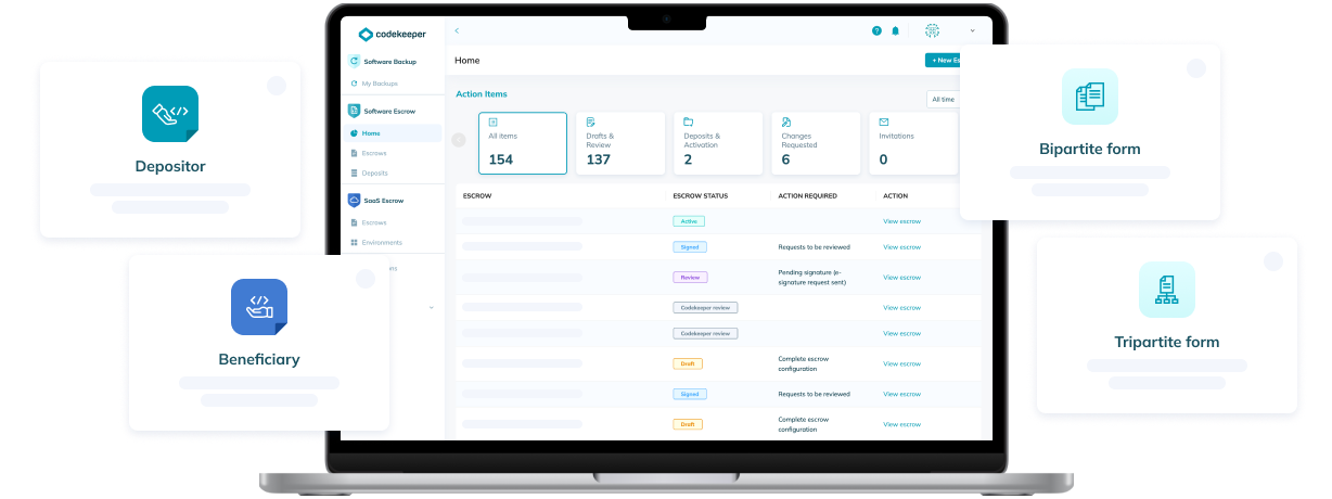 Dashboard showcasing software features for popular developer platforms