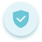 Shield icon representing security